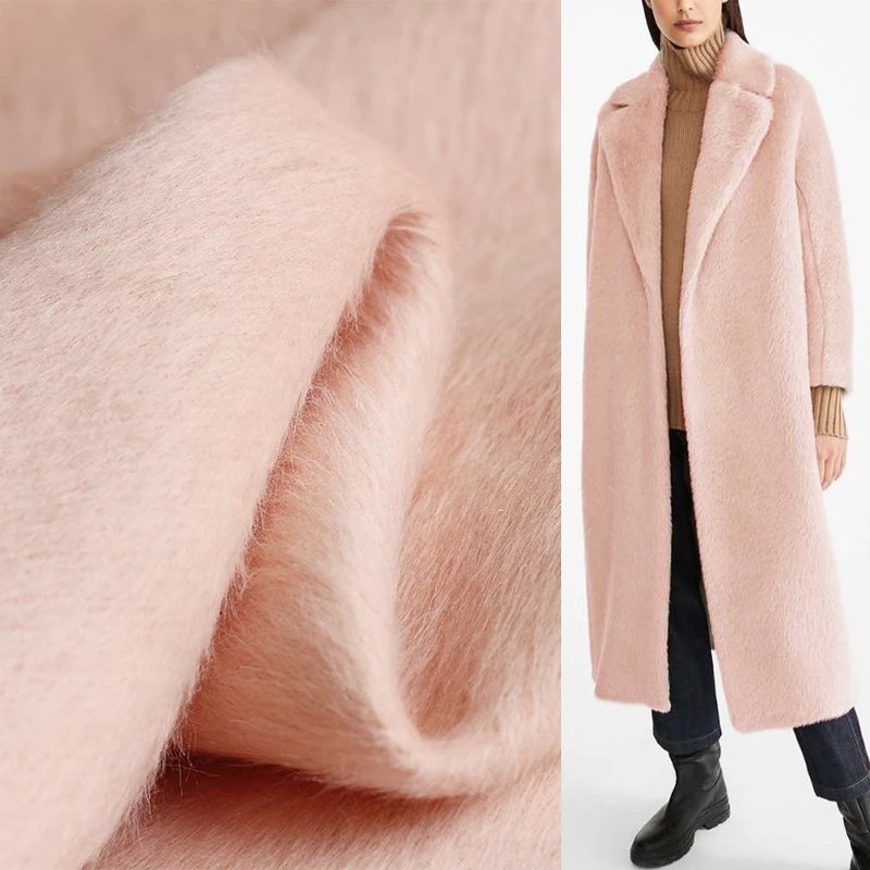 Tailored Coat Wool - Redraspberry Skin Pink Double-Side Alpaca Wool