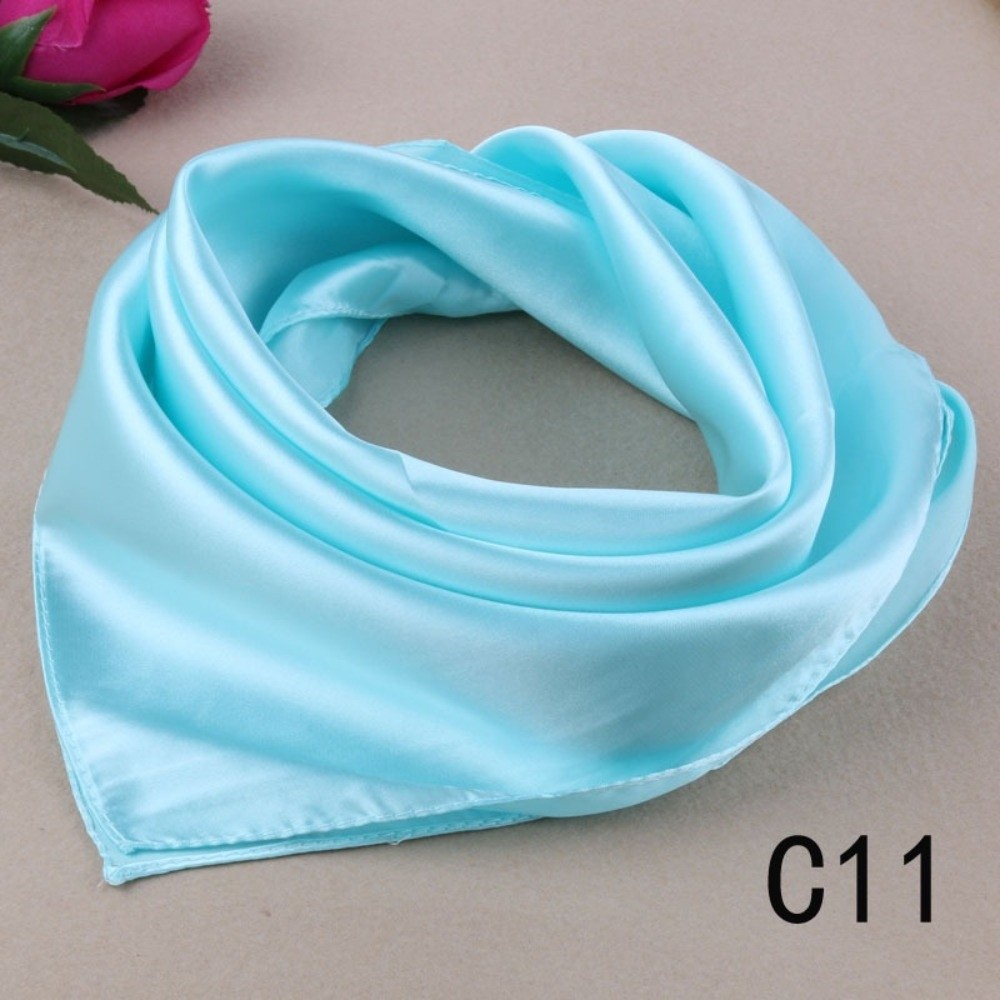 Scarf Silk Neck - Fashion 60*60cm Silk Scarf Solid Color