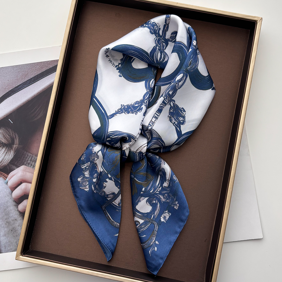 Scarf Silk Neck - 70*70cm Luxury Starfish Print Square Scarf