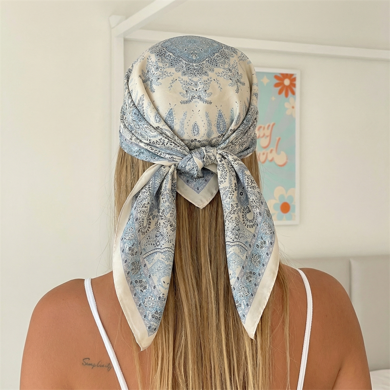Scarf Silk Neck - Luxury Printing Silk Square Scarf Women