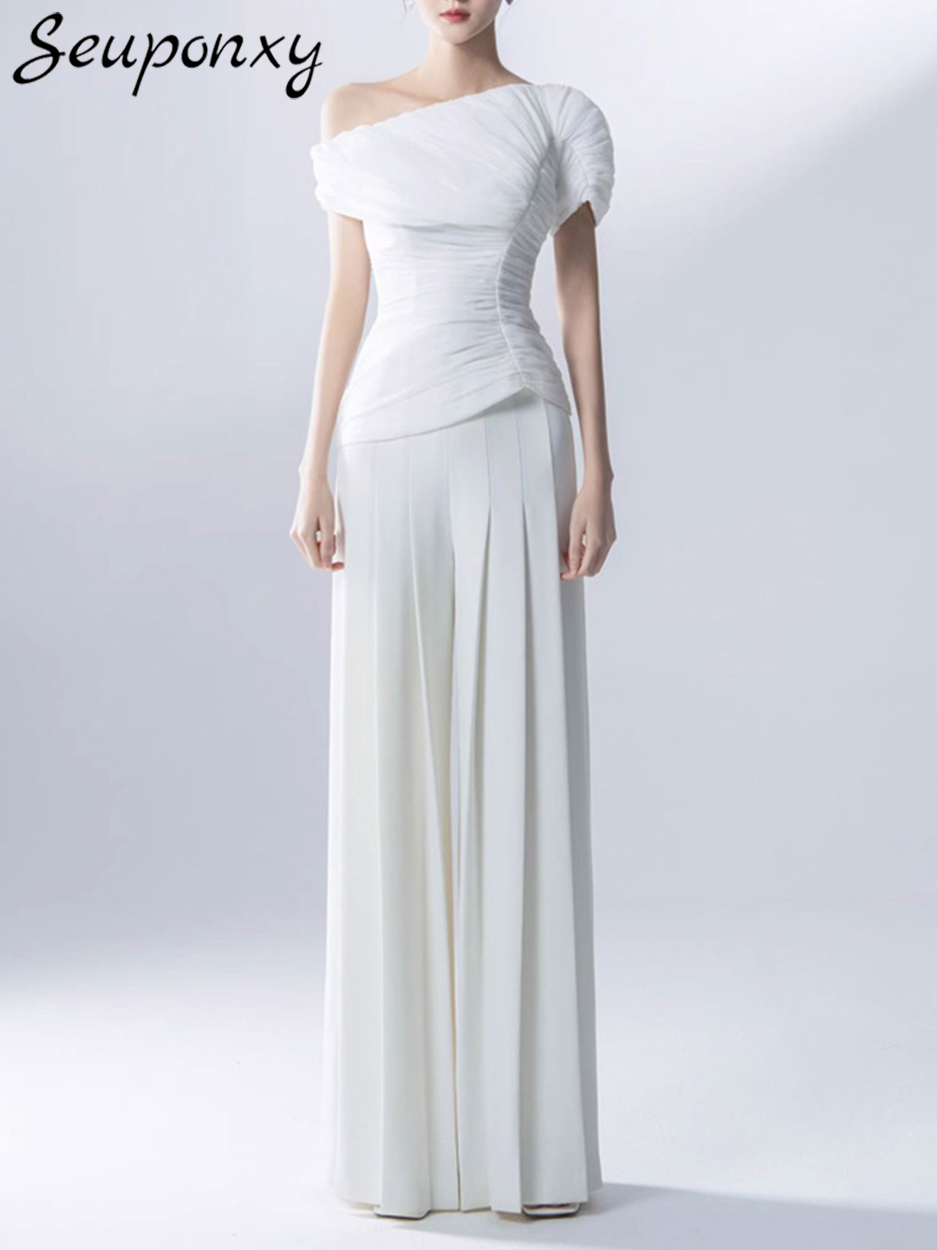 Women'S Formal Wear With Pants - High Quality Summer New White Slim