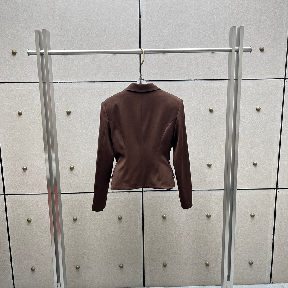 Tailored Coat Wool - Y2K Cropped Wool Blend Blazer for
