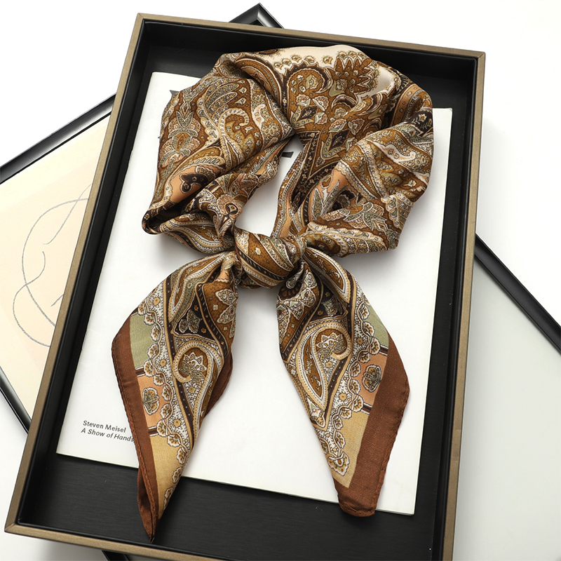 Bohemian Style Print Luxury Br - Scarf Silk Neck avis et prix