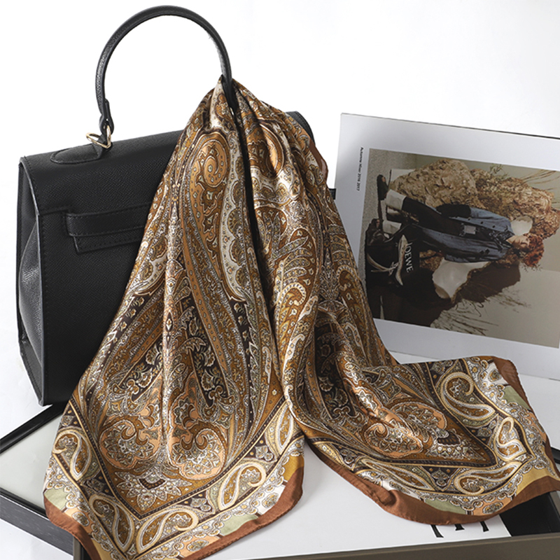 Bohemian Style Print Luxury Br - Scarf Silk Neck avis et prix