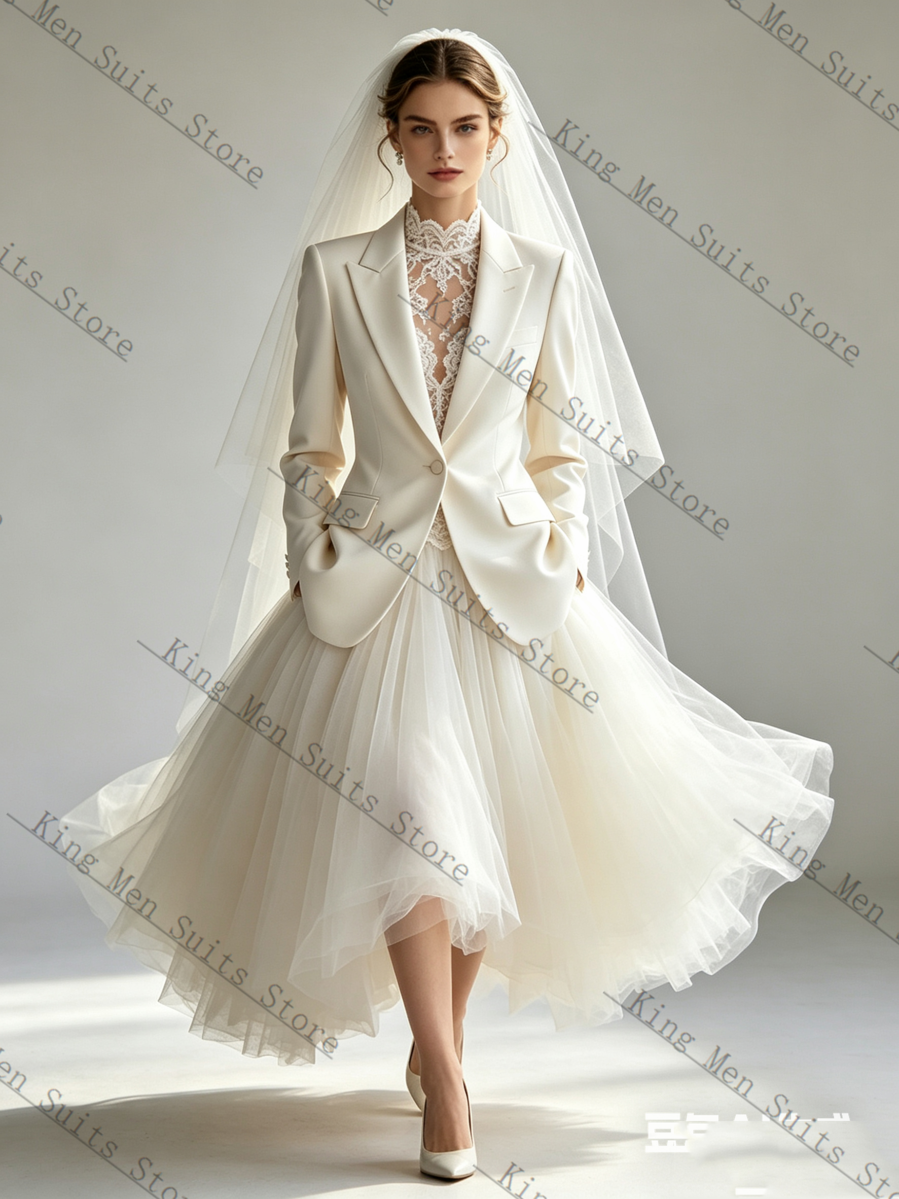 White Spring Women Suit Skirt  - Women'S Formal Jackets To Wear With Dresses avis et prix