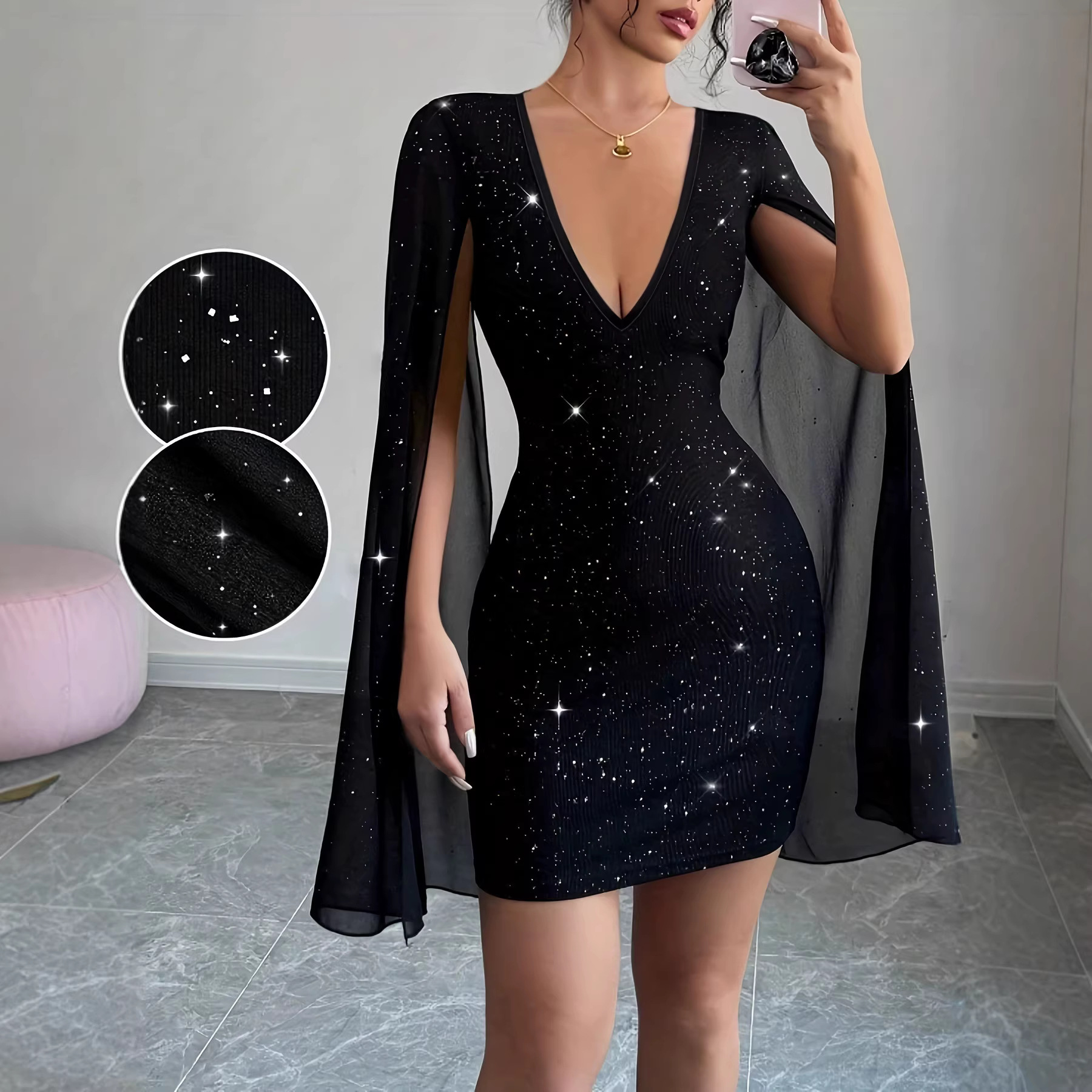 V Neck Bodycon Midi Dress Eleg - Women'S Elegant Formal Wear avis et prix