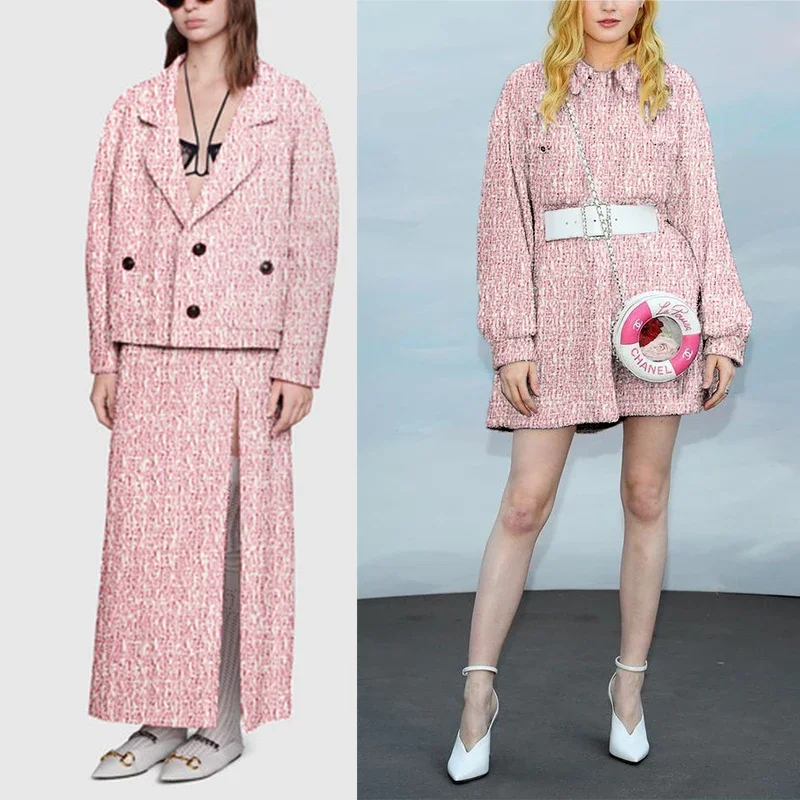 Redraspberry 145cm Pink White  - Tailored Coat Wool avis et prix