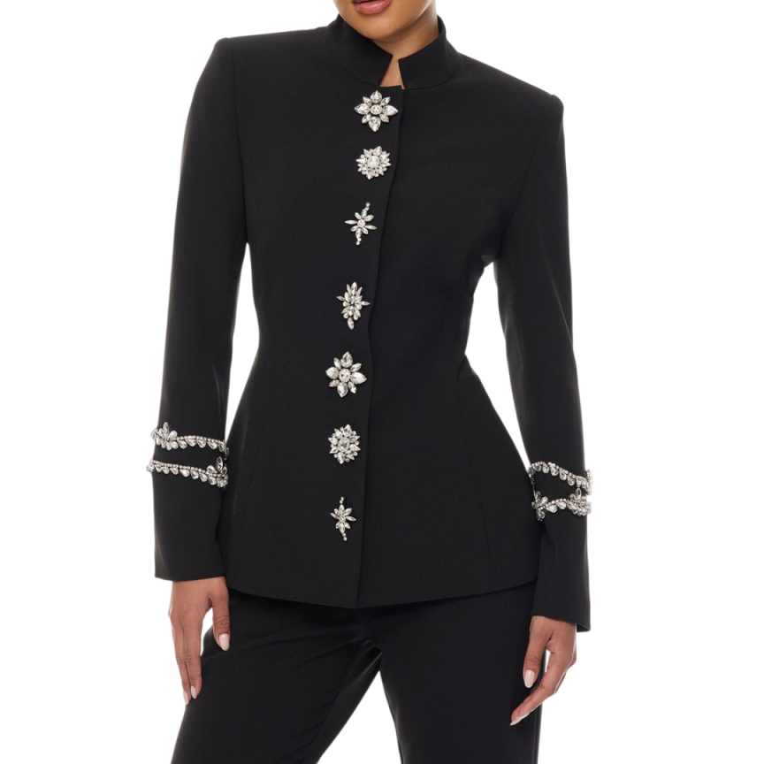 Designer Crystal Women Pants S - Women'S Formal Jackets To Wear With Dresses avis et prix
