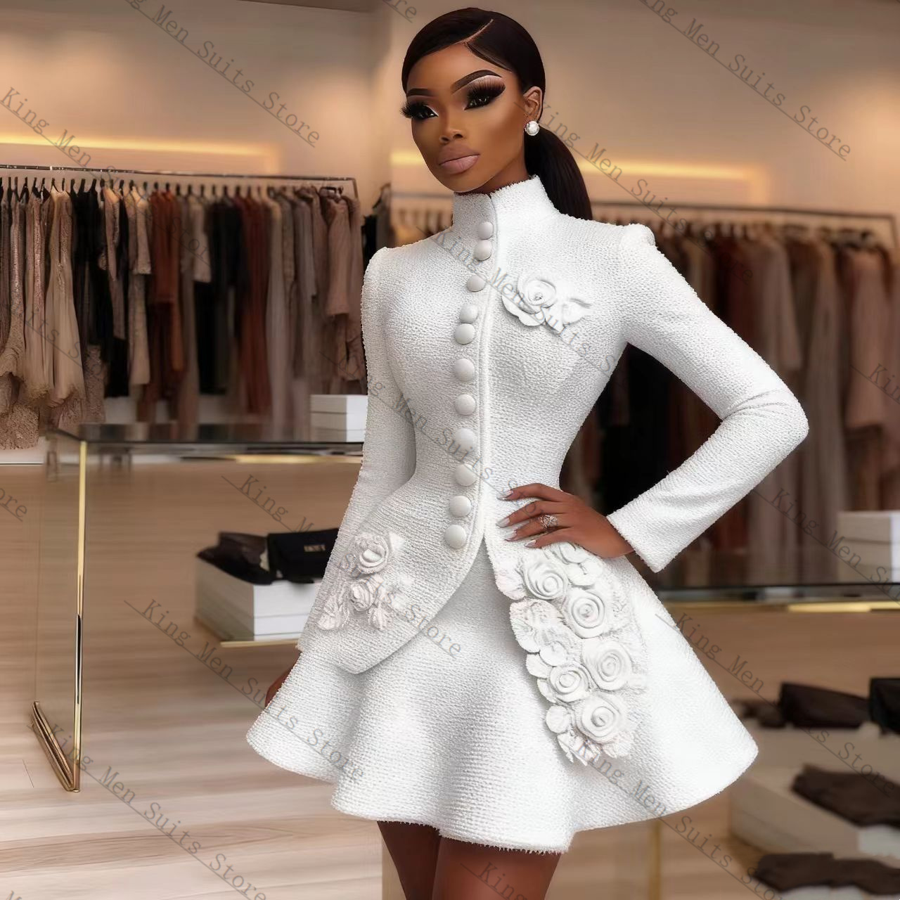 Luxury White Women Suit Set 2  - Women'S Formal Jackets To Wear With Dresses avis et prix