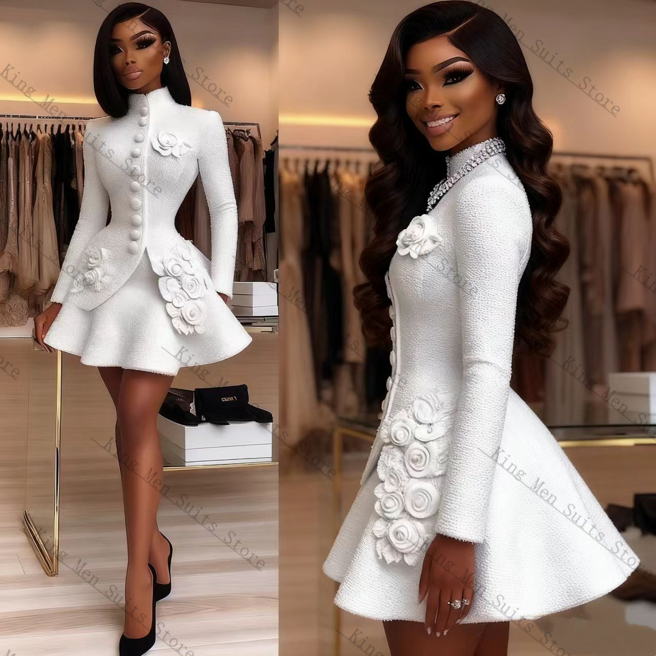 Luxury White Women Suit Set 2  - Women'S Formal Jackets To Wear With Dresses avis et prix