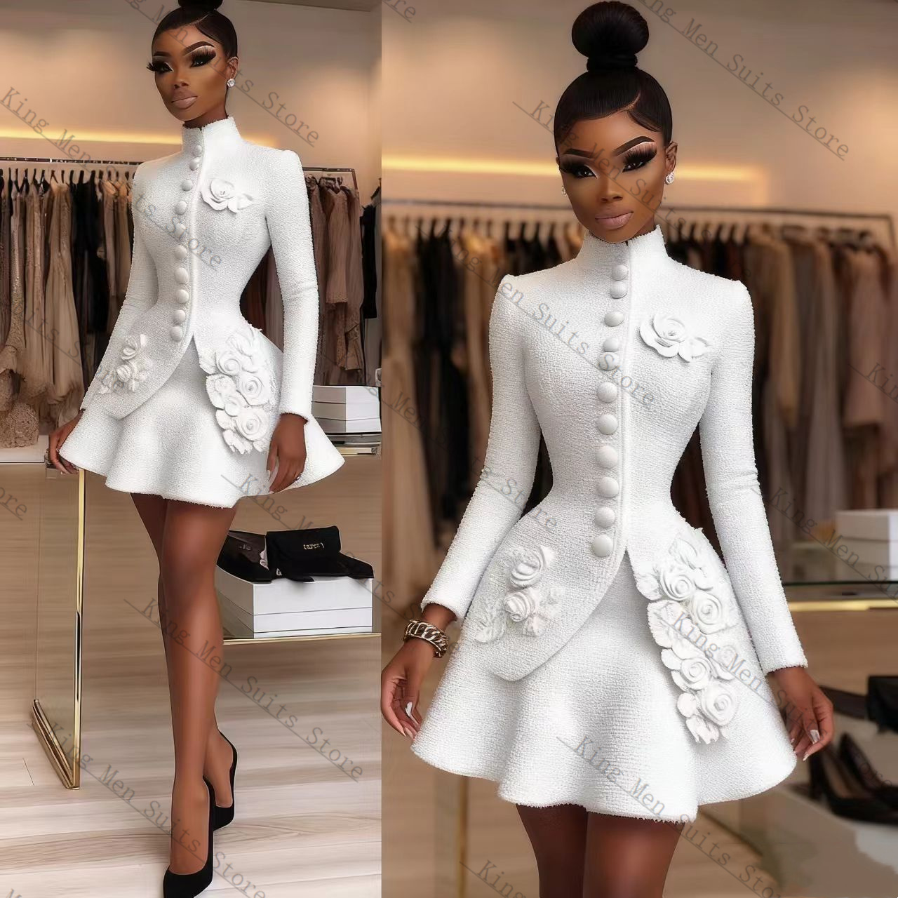 Luxury White Women Suit Set 2  - Women'S Formal Jackets To Wear With Dresses avis et prix