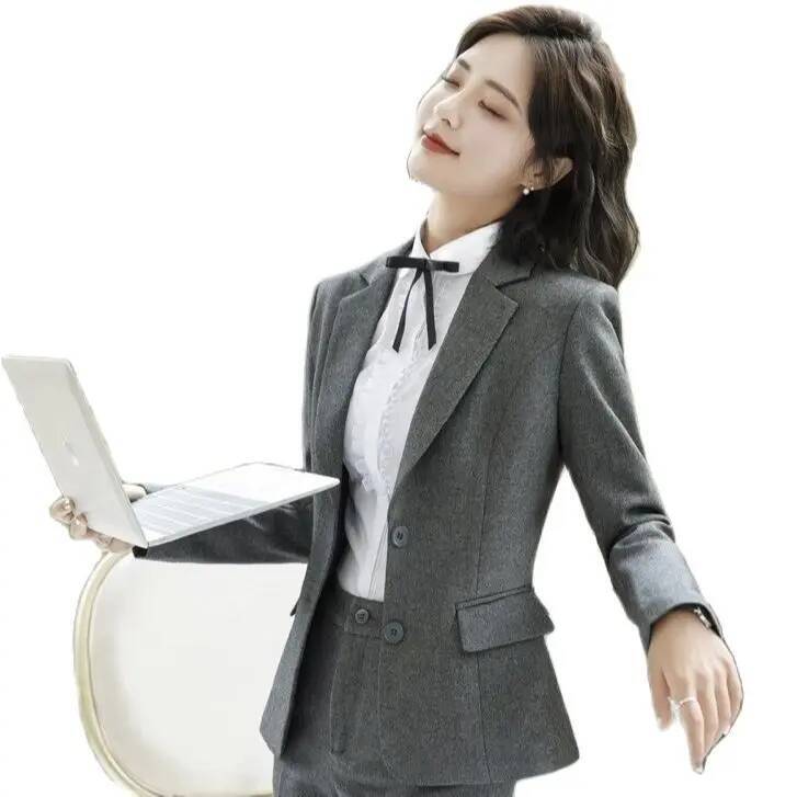 Novelty Gray Formal Blazers an - Formal Winter Wear Women Jacket avis et prix
