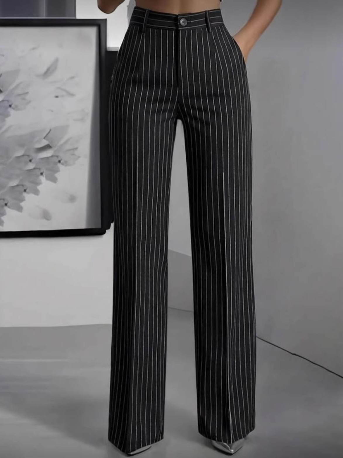 Elegant High Waist Straight Le - Women'S Formal Wear With Pants avis et prix