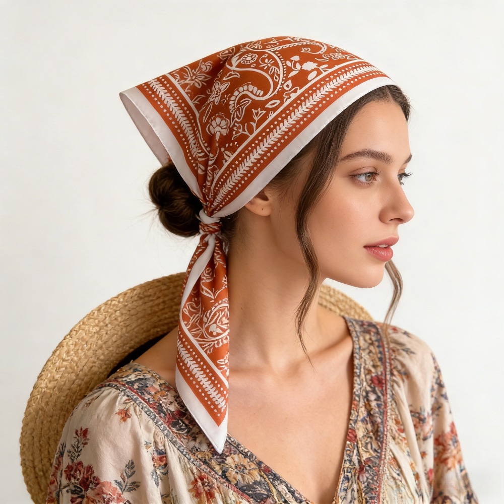 1Pc cashew print fashion silk  - Scarf Silk Neck avis et prix