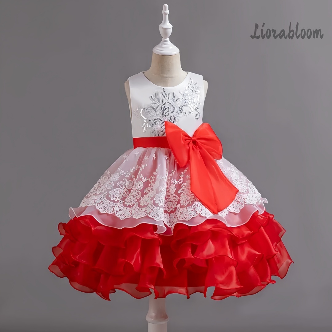 Girls' Dress With Large Bow Sl - Women'S Elegant Formal Wear avis et prix