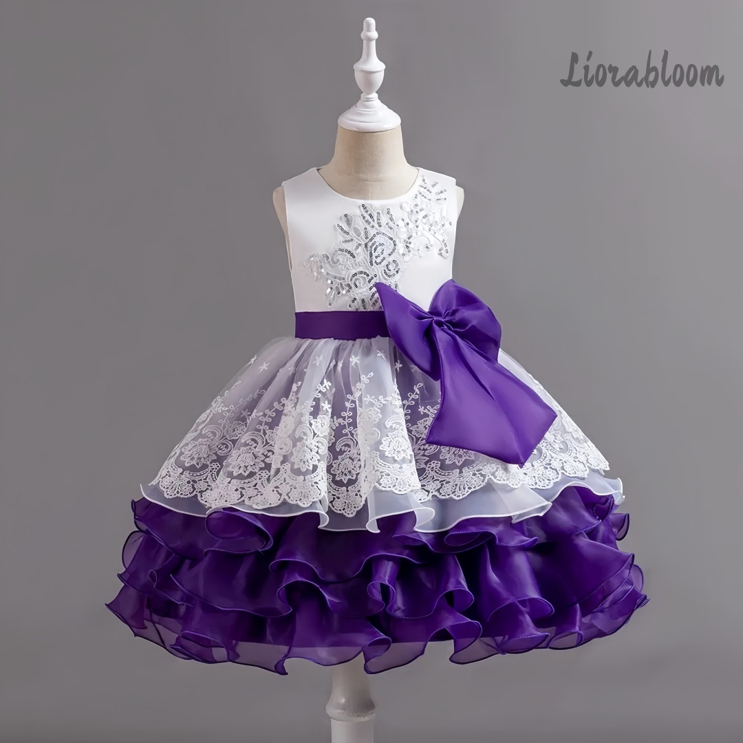 Girls' Dress With Large Bow Sl - Women'S Elegant Formal Wear avis et prix