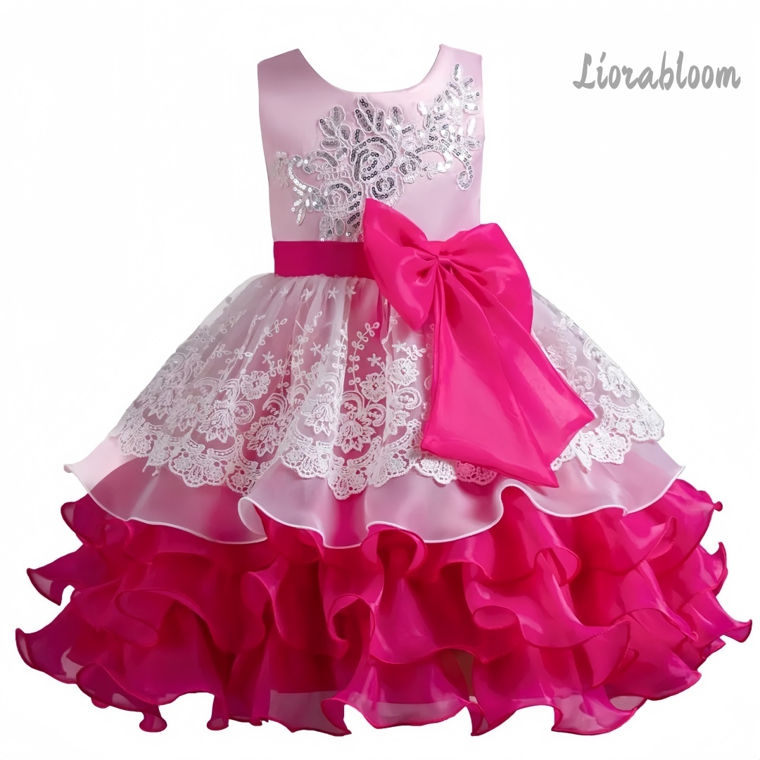 Girls' Dress With Large Bow Sl - Women'S Elegant Formal Wear avis et prix