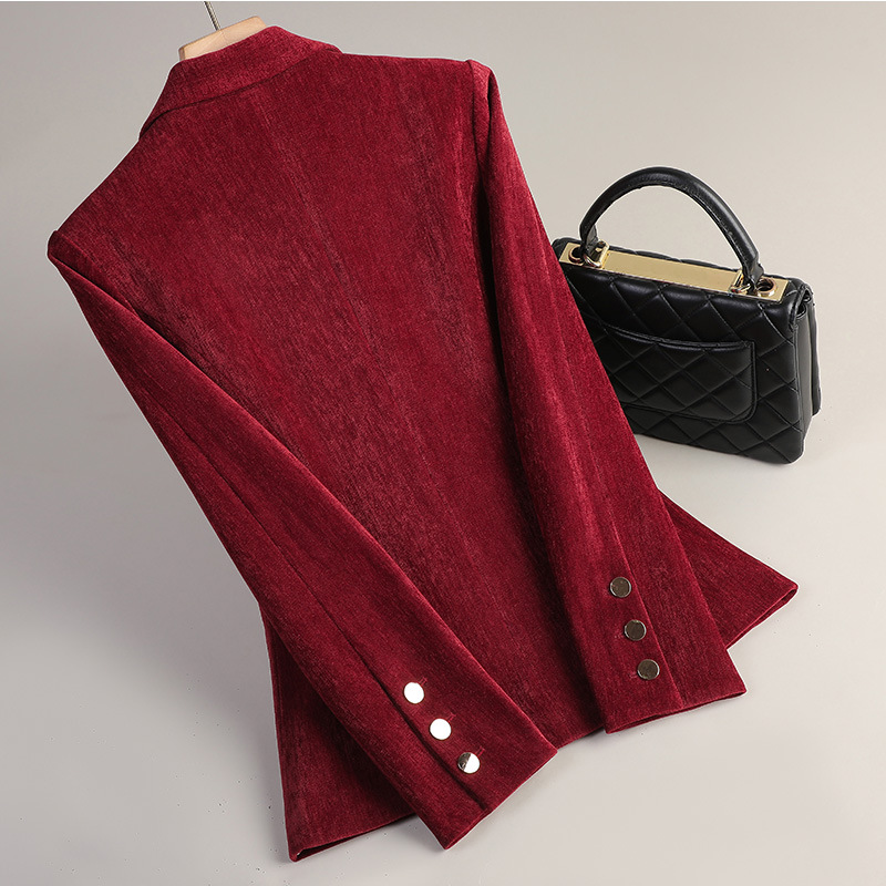 Yellow Gold Velvet Blazer Wome - Formal Winter Wear Women Jacket avis et prix