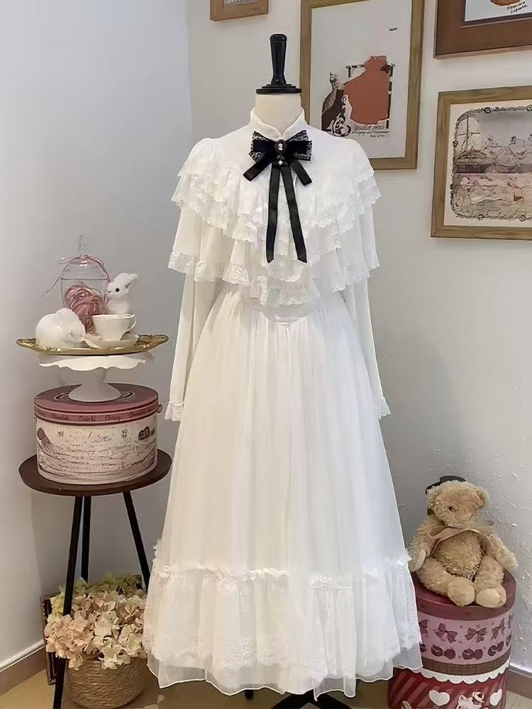 Japanese Short Sleeve Bow Lace - Women'S Elegant Formal Wear avis et prix