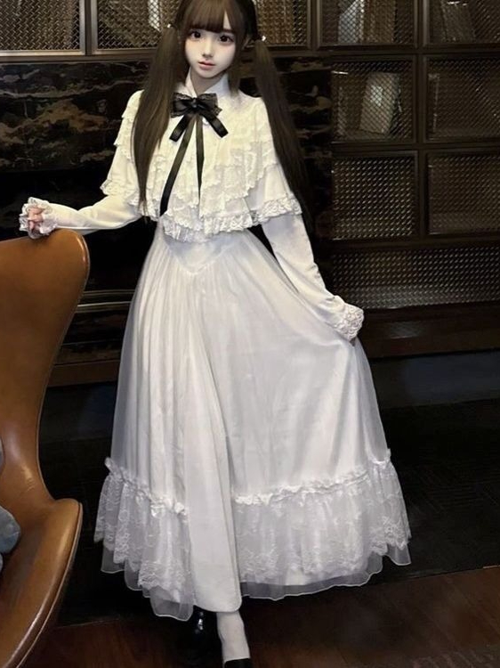 Japanese Short Sleeve Bow Lace - Women'S Elegant Formal Wear avis et prix