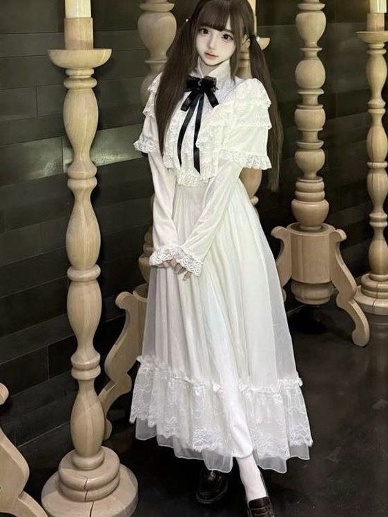 Japanese Short Sleeve Bow Lace - Women'S Elegant Formal Wear avis et prix