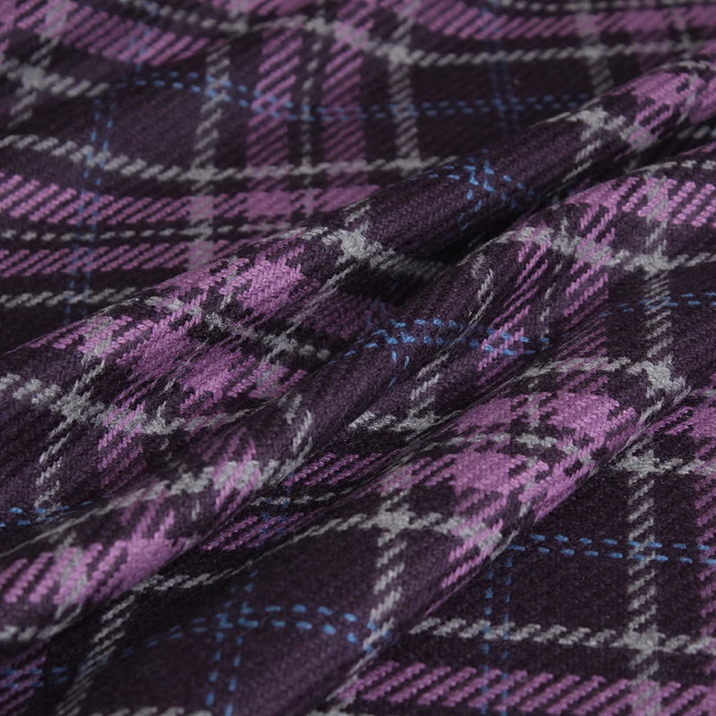 Redraspberry Purple Plaid Twee - Tailored Coat Wool avis et prix