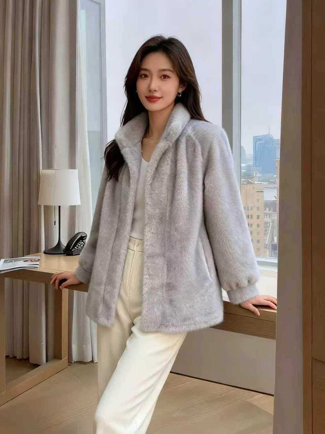 Faux Fur Mink Coats Womens Aut - Tailored Coat Wool avis et prix