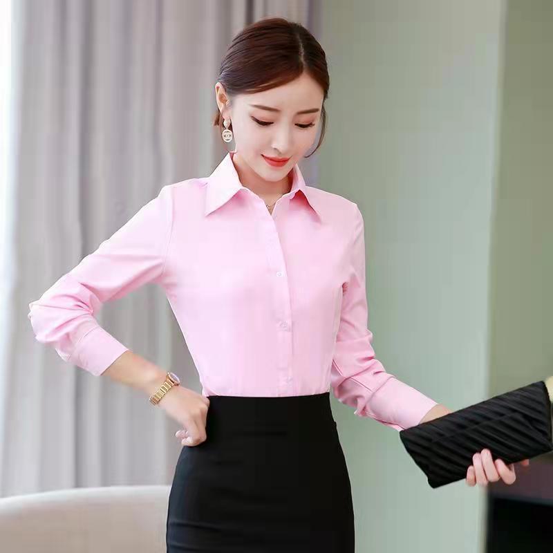 Korean Slim Black White Blouse - Women Formal Wear Shirts avis et prix