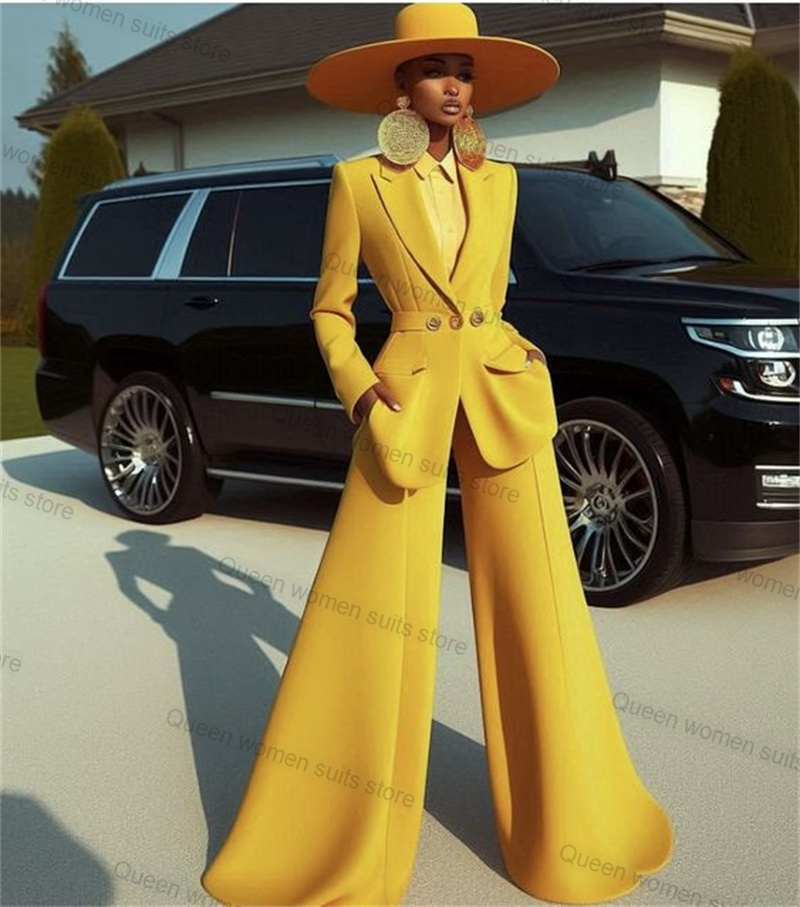 Yellow Cotton Women Suit Set 2 - Women'S Formal Jackets To Wear With Dresses avis et prix