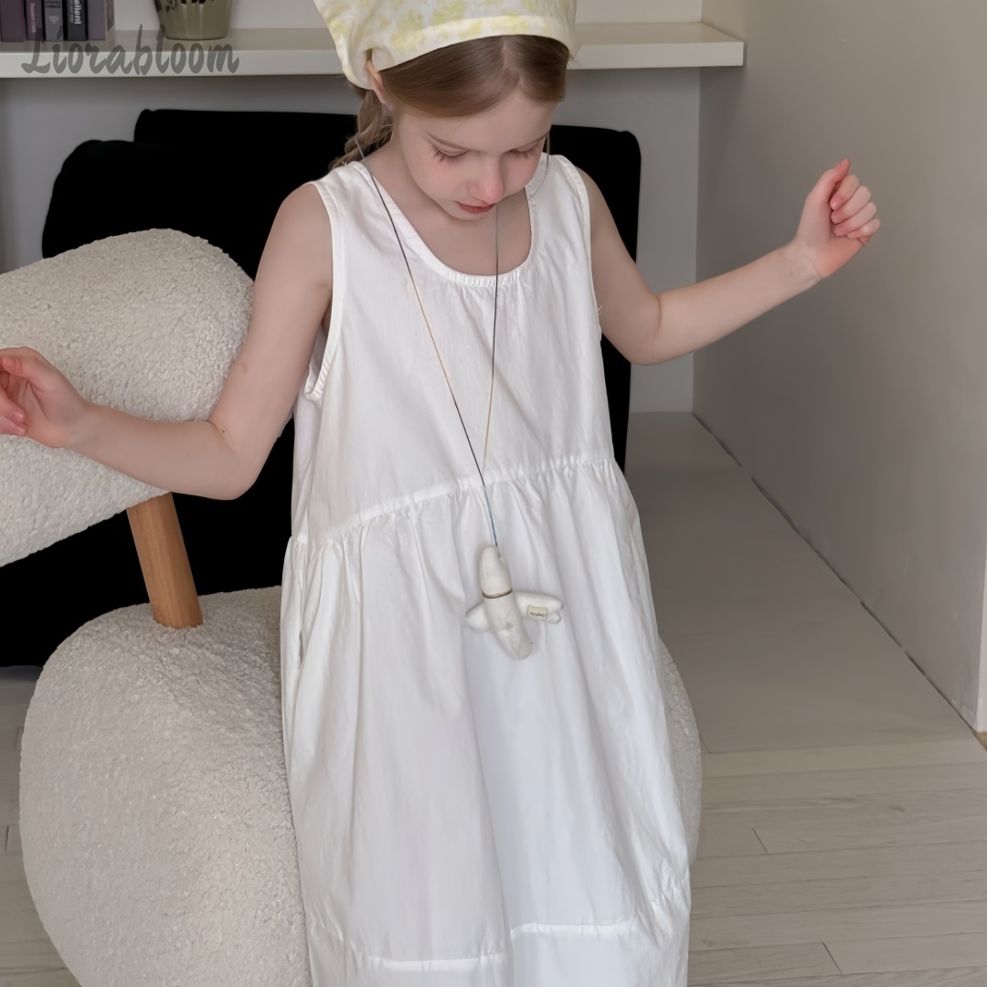 Girls' White Dress Simple Maxi - Women'S Formal Wear For Girls avis et prix