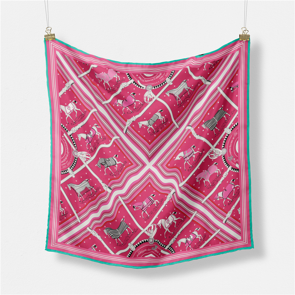53CM Brand Small Plaid Horse P - Scarf Silk Neck avis et prix
