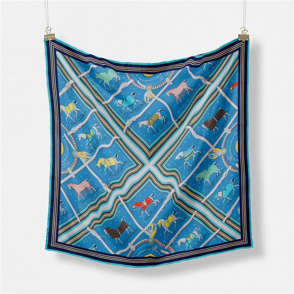 53CM Brand Small Plaid Horse P - Scarf Silk Neck avis et prix