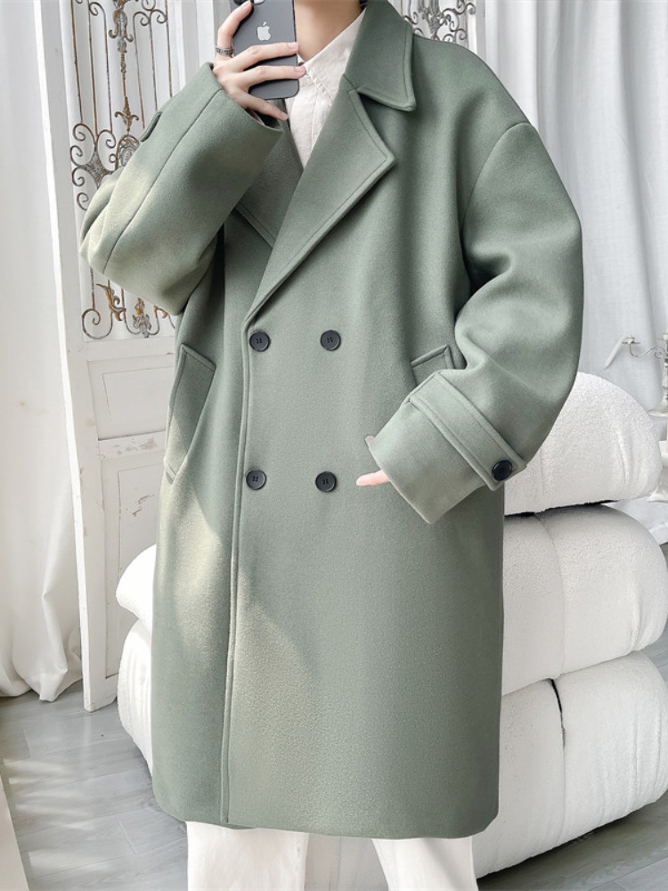 Men's Long Over-Knee Woolen Co - Tailored Coat Wool avis et prix