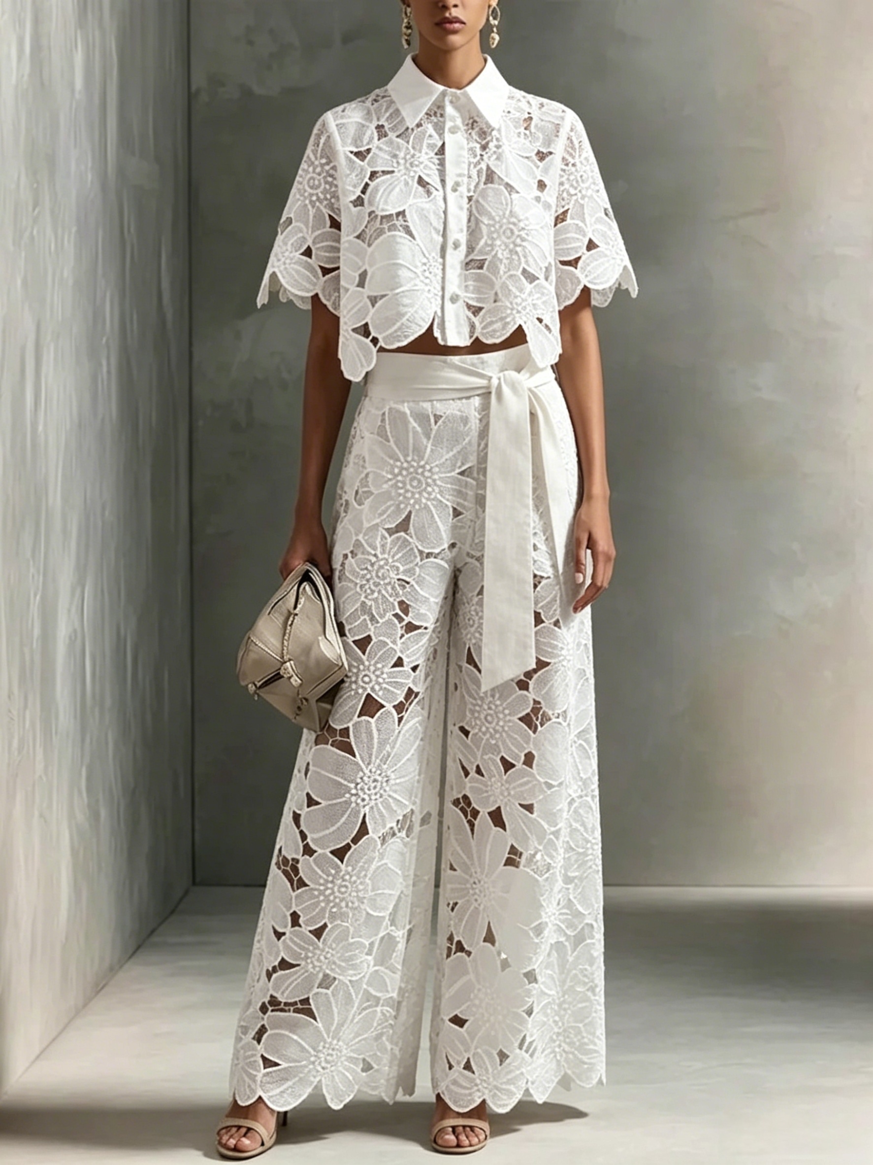 Elegant Women's Sets Sexy Lace - Women'S Formal Wear With Pants avis et prix