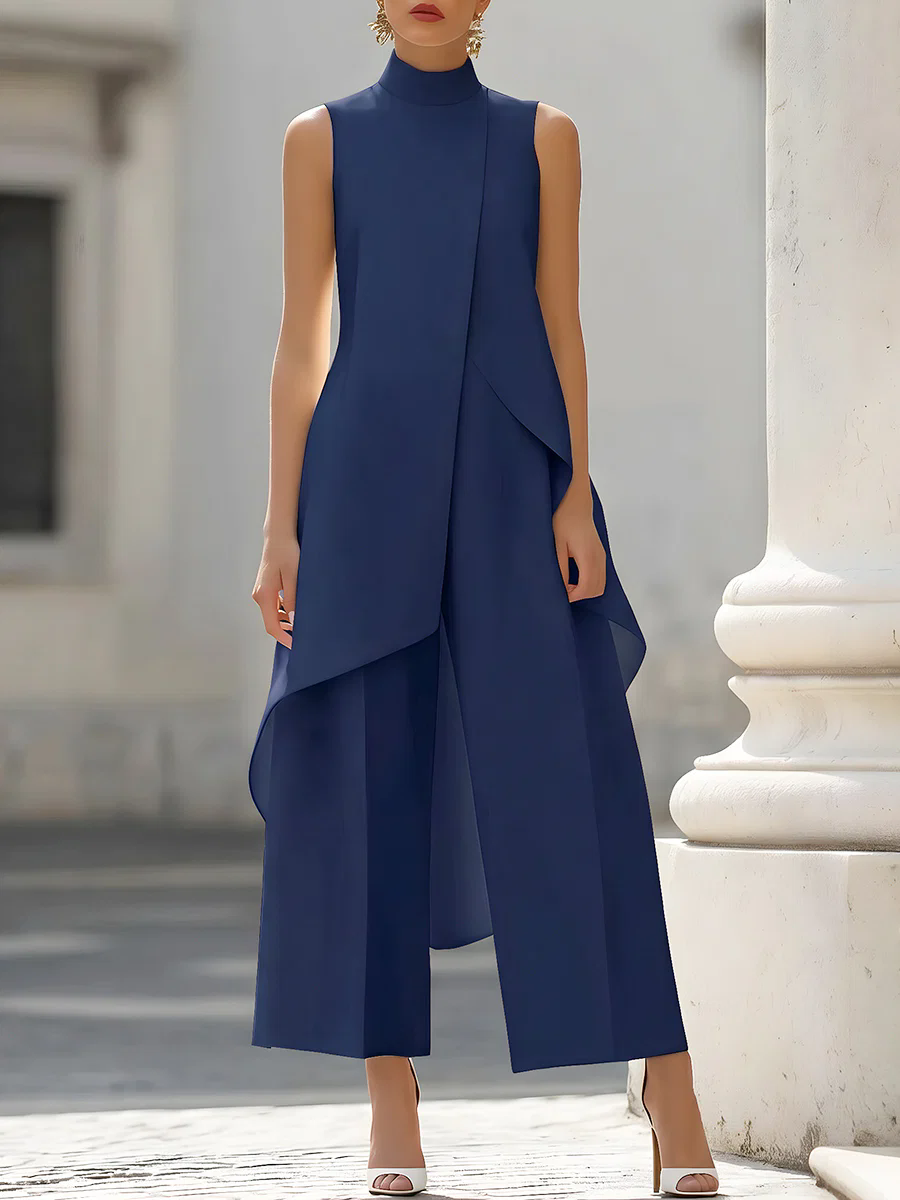 Sleeveless High Neck Asymmetri - Women'S Elegant Formal Wear avis et prix