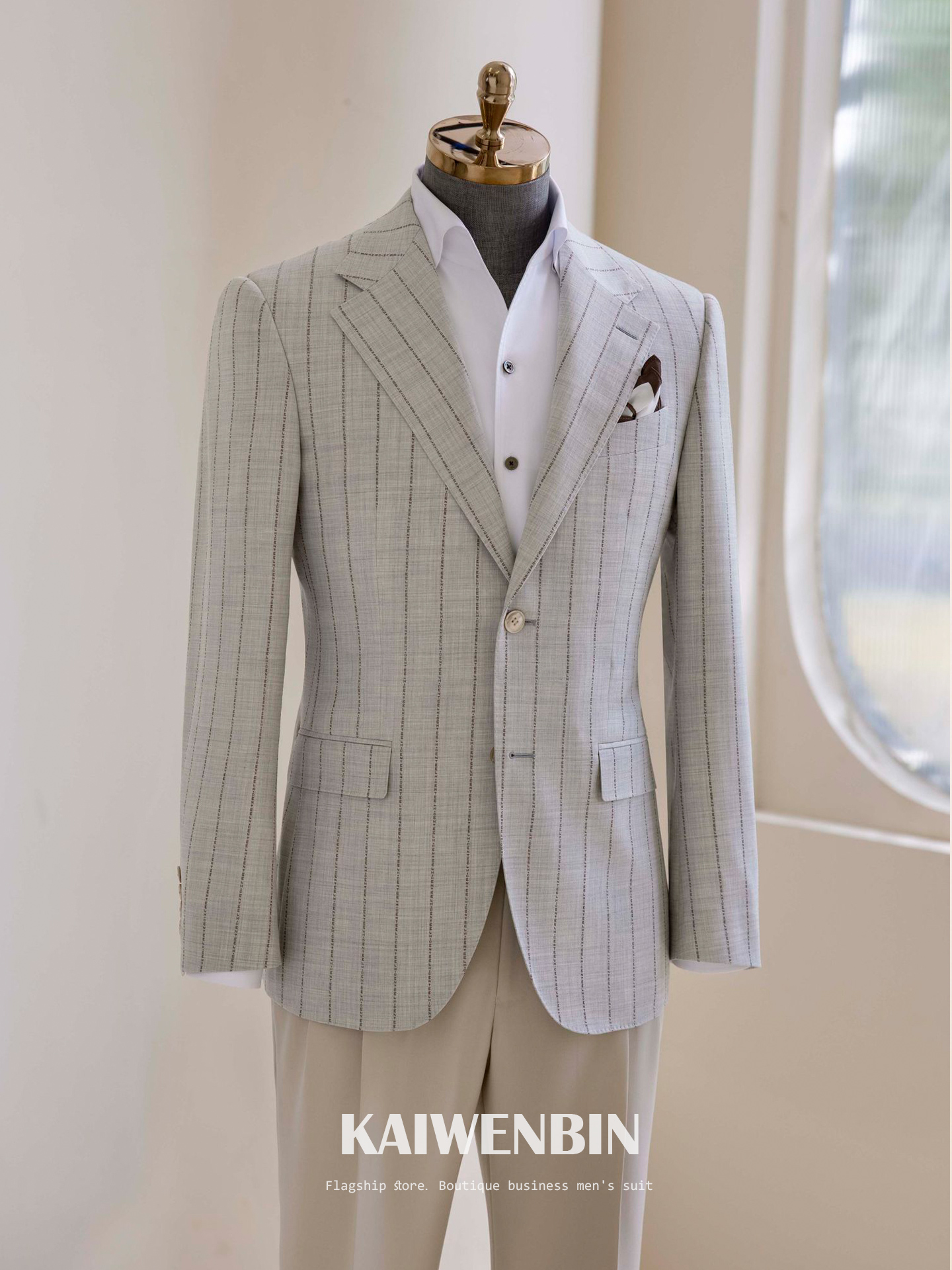 Men Blazer 100% Wool Striped L - Tailored Coat Wool avis et prix