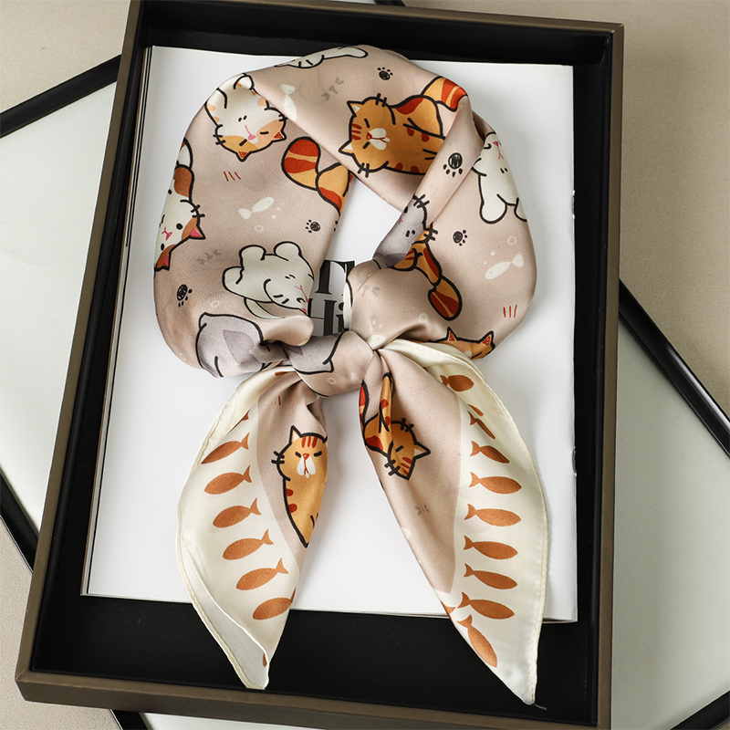 Luxury Silk Shawl Fat Cat Squa - Scarf Silk Neck avis et prix