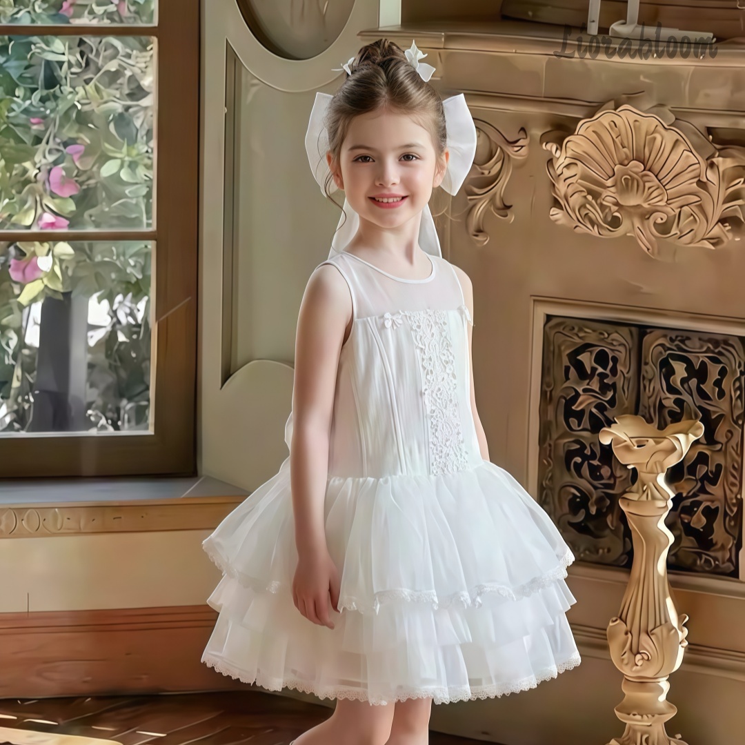 Girls' White Embroidered Forma - Women'S Formal Wear For Girls avis et prix