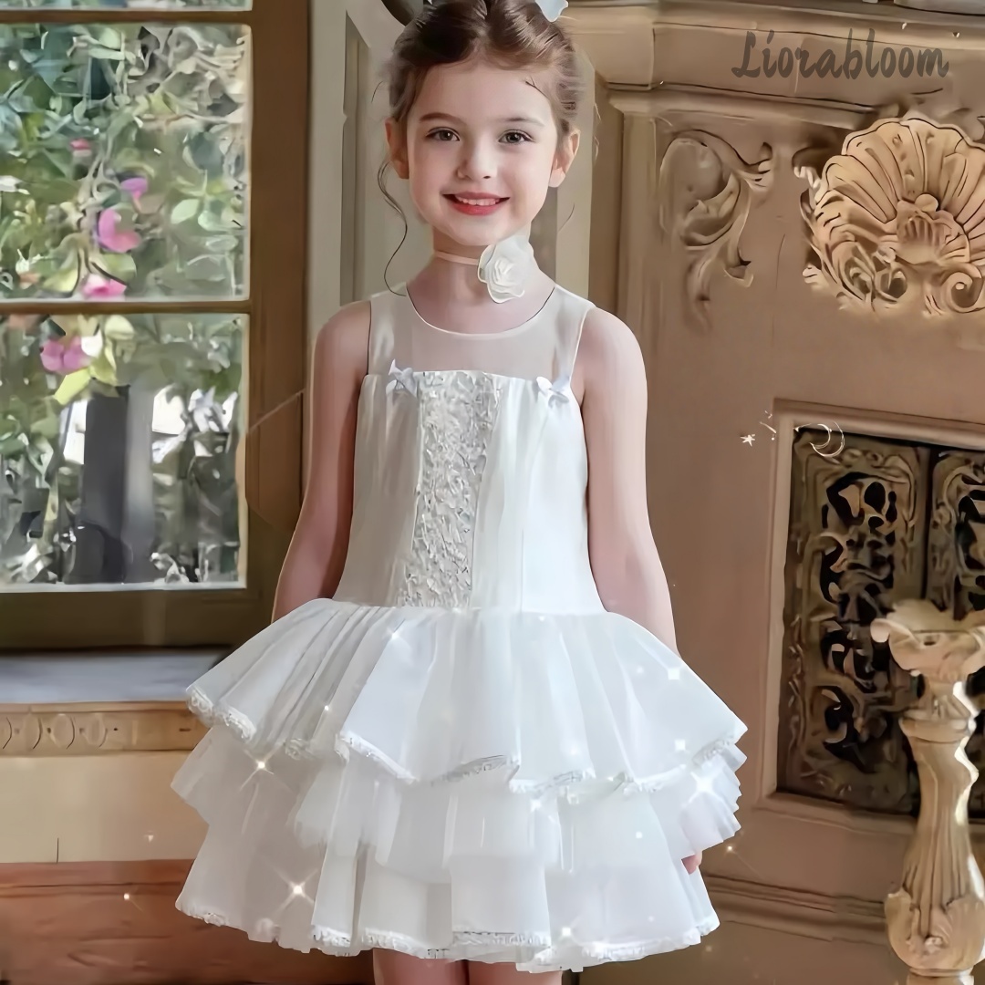 Girls' White Embroidered Forma - Women'S Formal Wear For Girls avis et prix
