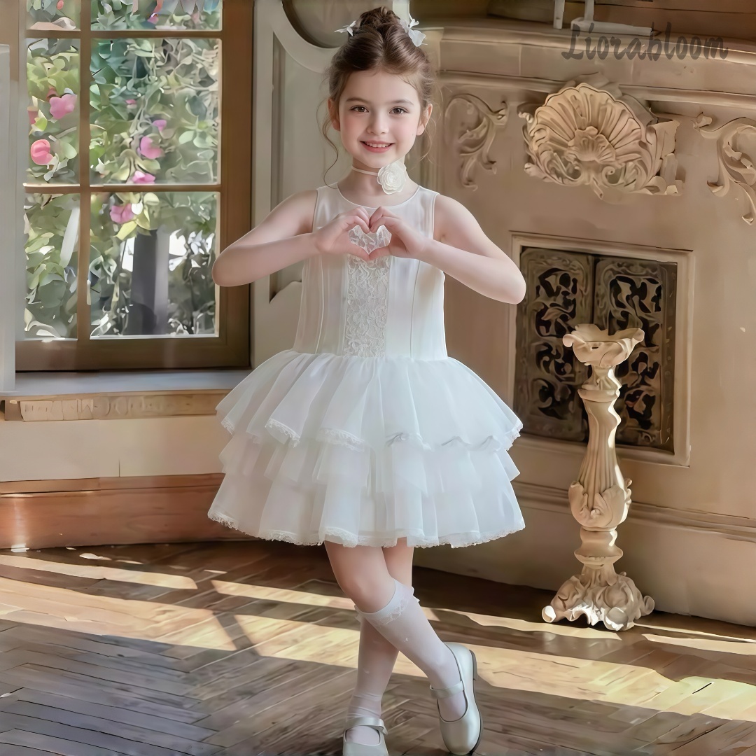 Girls' White Embroidered Forma - Women'S Formal Wear For Girls avis et prix