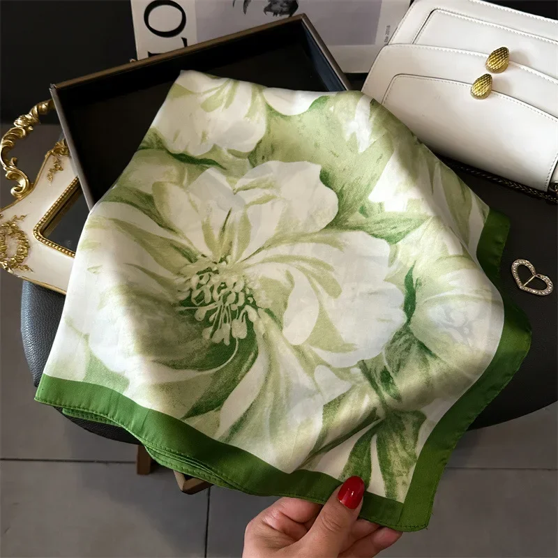 Floral Silk Imitation Scarf fo - Scarf Silk Neck avis et prix