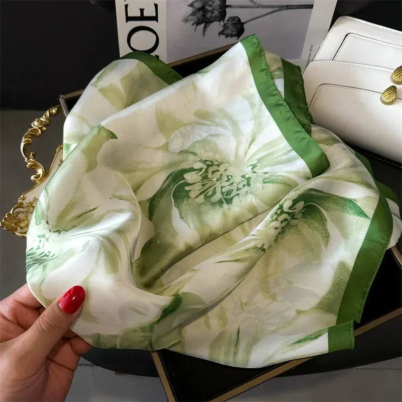 Floral Silk Imitation Scarf fo - Scarf Silk Neck avis et prix