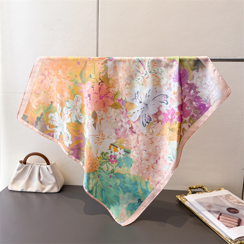 70*70cm Square Silk Scarf for  - Scarf Silk Neck avis et prix