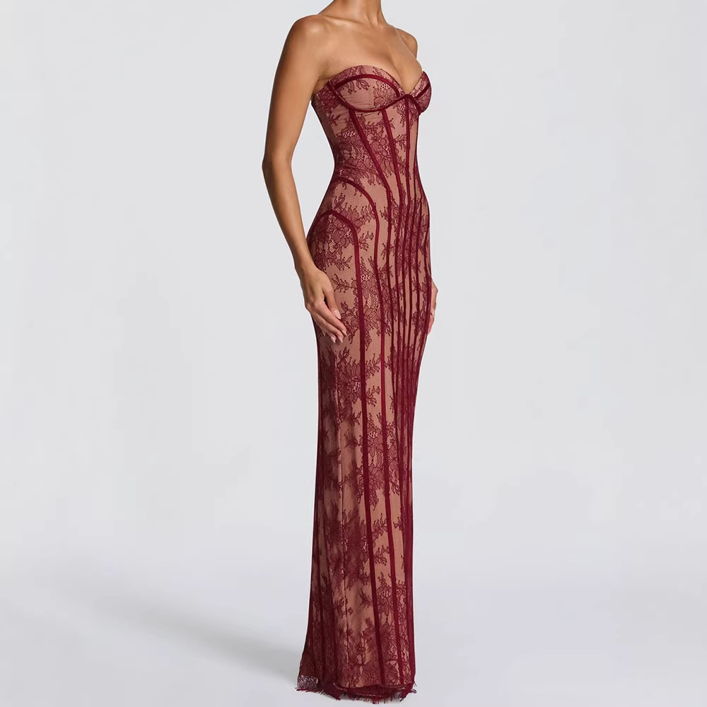 Strapless Bodycon Maxi Dress f - Women'S Elegant Formal Wear avis et prix