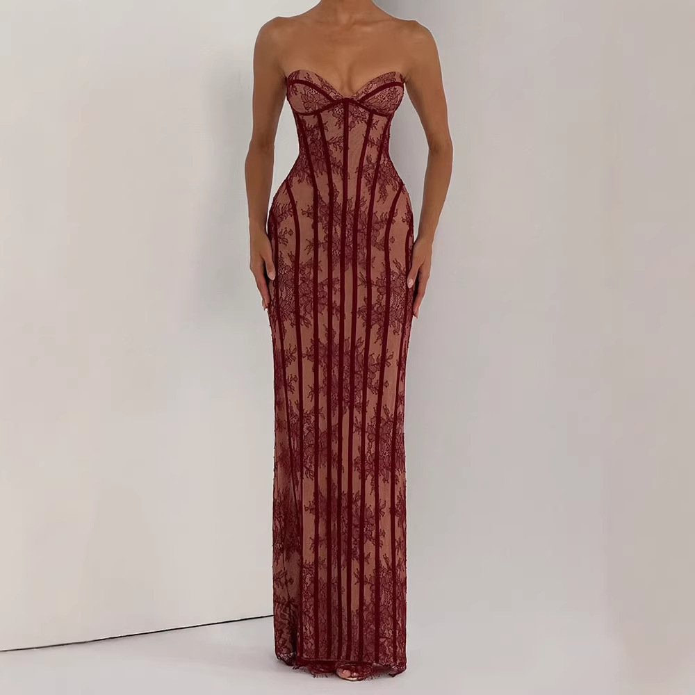 Strapless Bodycon Maxi Dress f - Women'S Elegant Formal Wear avis et prix