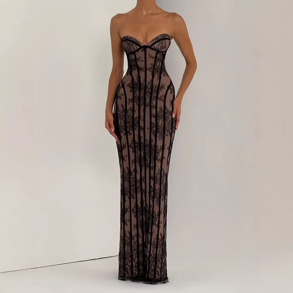 Strapless Bodycon Maxi Dress f - Women'S Elegant Formal Wear avis et prix