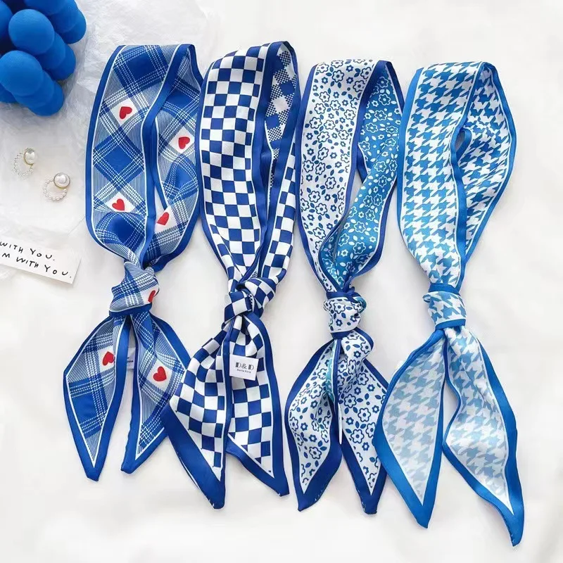 Klein blue silk scarf new chec - Scarf Silk Neck avis et prix