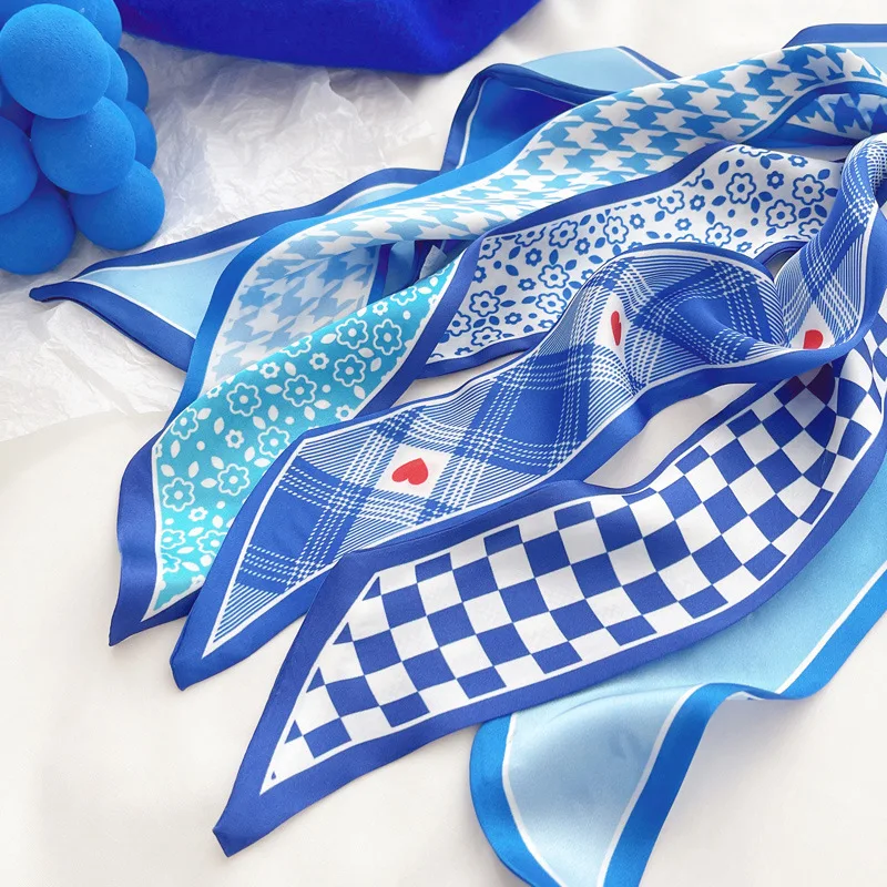 Klein blue silk scarf new chec - Scarf Silk Neck avis et prix