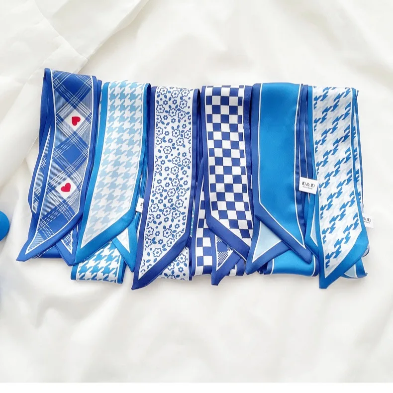 Klein blue silk scarf new chec - Scarf Silk Neck avis et prix