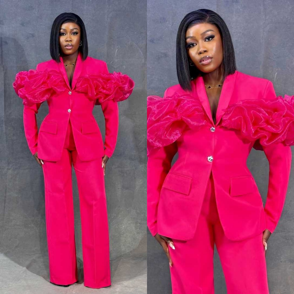 Customized Hot Pink Women Pant - Women'S Formal Jackets To Wear With Dresses avis et prix